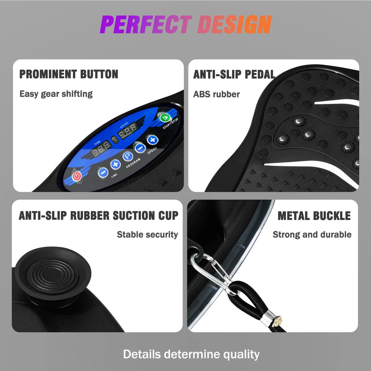 Machine d’exercice à plaque vibrante Brûler les graisses Entraînement complet du corps Puissance Vibration n Bandes de résistance Équipement de remise en forme Perte de poids