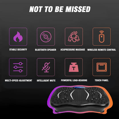 Machine d’exercice à plaque vibrante Brûler les graisses Entraînement complet du corps Puissance Vibration n Bandes de résistance Équipement de remise en forme Perte de poids